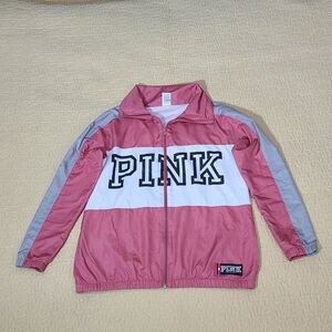 PINK Victoria's Secret logo light weight windbreaker jacket size S